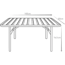 vente-unique Gartentisch 160 x 74,5 x 80 cm Mandelgrün/Grün