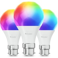 Nanoleaf Matter Essentials Glühbirne, 3 Smarten RGBW B22 LED Lampen - Matter über Thread, Bluetooth 16 Mio. Farben LED Lampen, Bildschirm Sync, Funktioniert mit Google Home Apple, Deko und Gaming