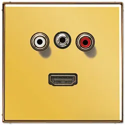 Jung Mutimedia-Einsatz Cinch Audio / Miniklinke 3,5 mm / HDMI (Gold)