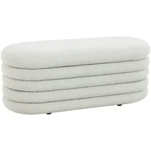 Svita BLOSSOM XL Hocker mit Stauraum Sitzhocker Ottomane Boucle-Bezug Weiß