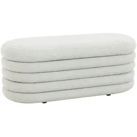 Svita BLOSSOM XL Hocker mit Stauraum Sitzhocker Ottomane Boucle-Bezug Weiß