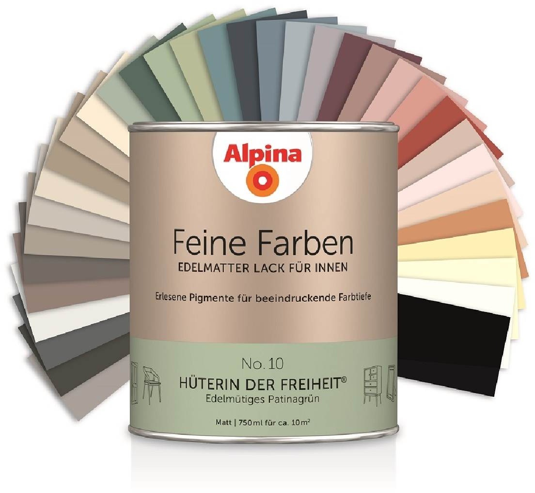 Alpina Feine Farben - Edelmatte Buntlacke für Innen | 750 ml | Freie Farbauswahl | Gebrauchsfertig
