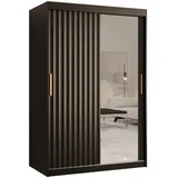 abiks möbel Schwebetürenschrank RIFLO WAVE 120 x 200 x 62 cm Schwarz