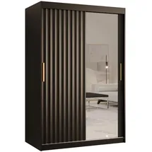 abiks möbel Schwebetürenschrank RIFLO WAVE 120 x 200 x 62 cm Schwarz