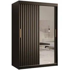 abiks möbel Schwebetürenschrank RIFLO WAVE 120 x 200 x 62 cm Schwarz
