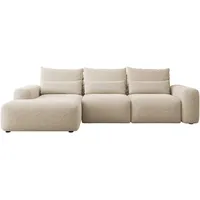 Selsey Sofa Ecksofa Eckcouch Schlafsofa Couch Mit Schlaffunktion Pflegeleicht Mit Kissen Lendenkissen L Form Freistehend Links Chenille Beige Carnos