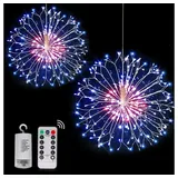 Rosnek LED-Lichterkette Feuerwerk Dekoration Lichter, Feuerwerk Lichterketten, Feuerwerk Kupferdraht Lichter, mit Fernbedienung bunt