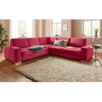 sit&more Ecksofa Santorini L-Form, mit Federkern und Sitztiefenverstellung, wahlweise mit Bettfunktion rot