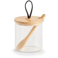 Zeller Vorratsglas mit Löffel und Bambusdeckel 320 ml 3 St.