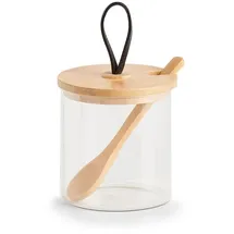 Zeller Vorratsglas mit Löffel und Bambusdeckel 320 ml 3 St.