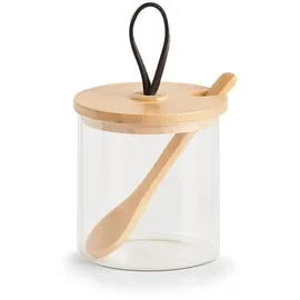 Zeller Vorratsglas mit Löffel und Bambusdeckel 320 ml 3 St.
