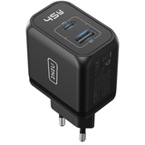 INIU USB C Ladegerät 45W, 2-Port USBC Netzteil Steack Adapter GaN II Tech Schnellladegerät PD Charger für iPhone 15 14 13 Pro Max Mini Samsung Galaxy S23 Ultra S22 Tablet MacBook Air ipad Loptop