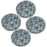 YSZBD Sitzkissen Stuhl Rund 6er/4er/2er Set、Rundes Sitzkissen Mit Loch、Sitzkissen Rund 40cm Waschbar、Stuhlkissen Rund、Sitzkissen FüR StüHle Esszimmer(#17,50x50cm4pcs)