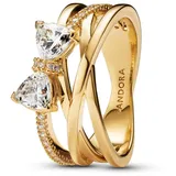 Pandora 163511C01 Damenring Funkelnde Schleife Goldfarben, 56/17,8