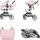 Chipolino Kombikinderwagen 2 in 1 Vista Wickeltasche, Fußabdeckung, Korb, Gurt rosa