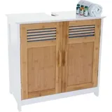 Mendler Waschbeckenunterschrank HWC-A85, Badschrank 60x60x30cm ~ bambus