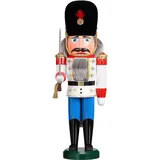 Seiffener Volkskunst Nussknacker Däne 39 cm weiß