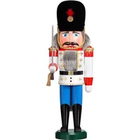 Seiffener Volkskunst Nussknacker Däne 39 cm Weiß