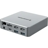 Conceptronic Dock USB-C->2xHDMI,2xUSB-C,4xUSB-A,+ si + Silber
