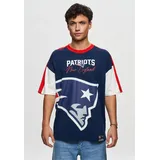 Recovered New England Cut and Sew Oversized NFL T-Shirt - L - L