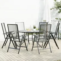 vidaXL Gartenstuhl-set 7-tlg. Gartenstuhl 41 x 41 x 41 cm grau