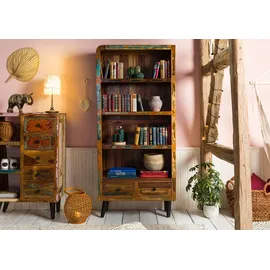 Massivmoebel24 Bücherregal 90 x 35 x 180 cm Mehrfarbig