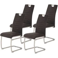 Hela Tische, 4er Set Esszimmerstuhl Ulla Bezug Microfaser Vintage-Optik