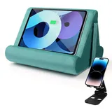 Tablet-Ständer mit mehreren Winkeln, Tablet-Pad-Ständer, weicher Pad-Ständer, Tablet-Kissenständer mit Netztasche und Handy-Ständer für Schoß, Sofa und Bett, universelle Handy-Pad-Ständer (hellblau)