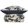 SCHIESSER Artistic Floral Dunkelblau/Beige 135 x 200 cm + 80 x 80 cm