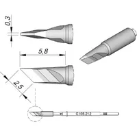 Jbc Lötspitze Serie C105, Klingenform, C105212/2,5 x 0,3 mm,