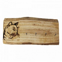 mitienda Schlüsselbrett Schlüsselbrett aus Holz mit Hufnägel - Katze