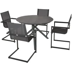 Garden Pleasure 5tlg. Garten Tischgruppe Sitzgruppe Tisch Stuhl Möbel Aluminium