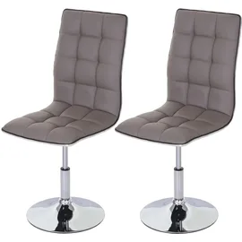 Mendler Esszimmerstuhl HWC-C41 Kunstleder taupe-grau 2er Set