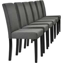 Esszimmerstuhl Hamburg 6er Set Textil Dunkelgrau