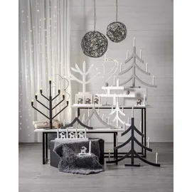 Star Trading Tischlampe, Kerzenleuchter Pagod, 5-flammig, Holz, weiß - Weiß