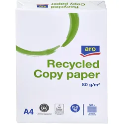 aro DIN A4 Recycling-Kopierpapier, 80 g/m2, weiß, 5 x 500 Blatt