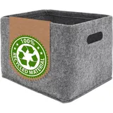 Famanu Aufbewahrungskorb 100% recyceltes Filz - 32x26x23 Organizer - faltbarer Korb für Regale - anthrazit
