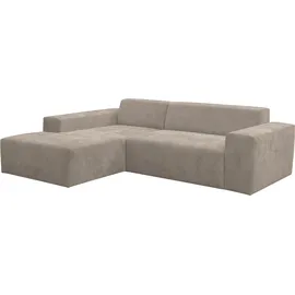 otto home Ecksofa OTTO HOME "Zeus-L modern & zeitlos, Breite 253 cm, bequemes Sofa", braun (hellbraun), B:253cm H:70cm T:188cm, 100% Polyester, Sofas, Ecksofa, Curvy Trend Ecksofa mit urbaner Optik