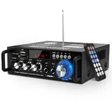 Mini Verstärker hifi Stereo, 300W+300W Stereo Audio, Wireless Endstufe, Bluetooth 5.0 MP3 SD USB FM, Digital Signal Amplifier Receiver für Heimlautsprecher