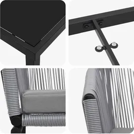 vidaXL Garten Essgruppe 5 pcs Grau Poly Rattan - Grau