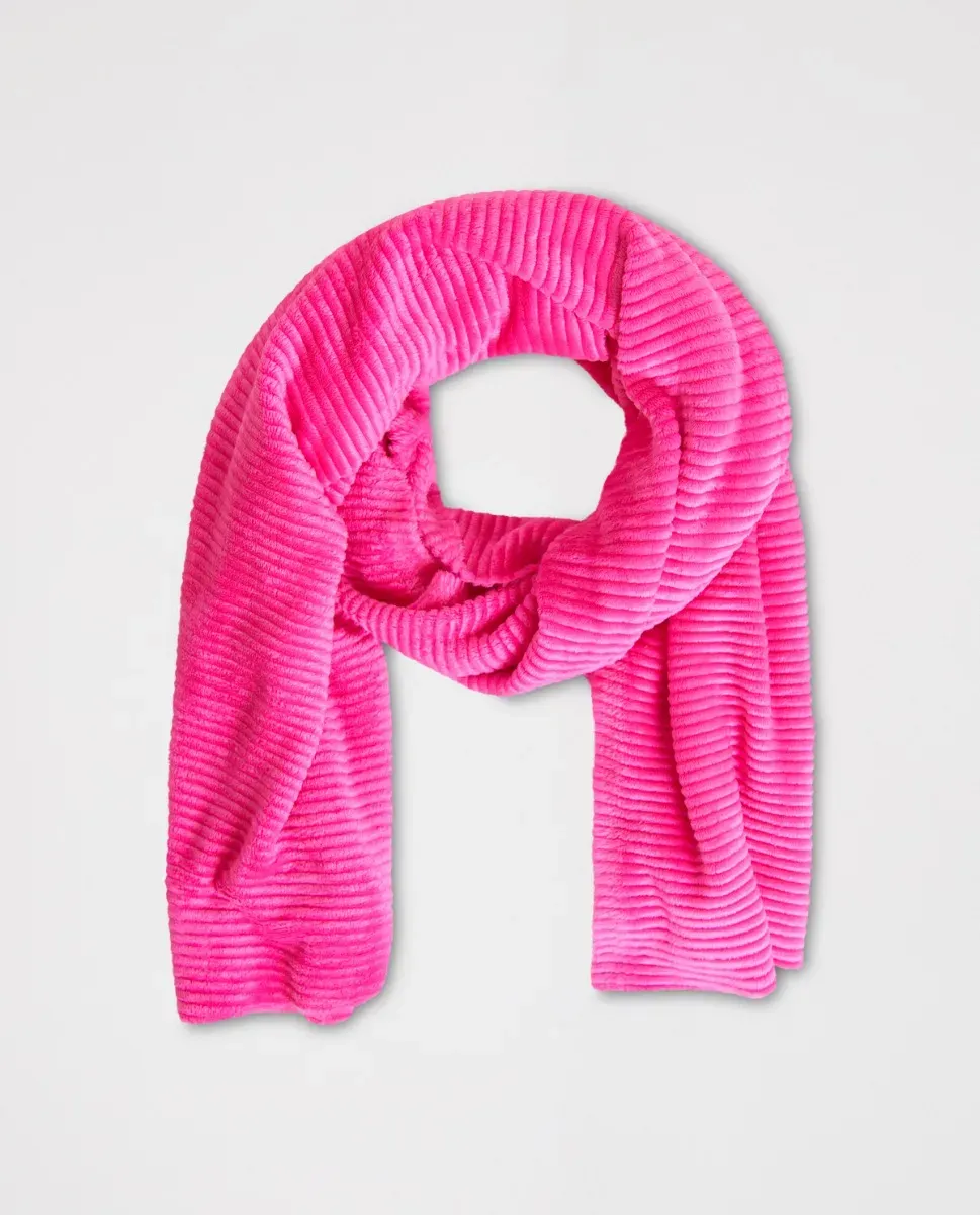 Plissierter Chenille-Schal in Pink