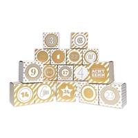 DIY Adventskalender zum Befüllen Faltschachteln gold XL Ziffern gold Würfelbox
