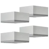 SOTech 4er Set Möbelfüße Motel 65 x 65 mm Höhe 30 mm Silberoptik Eloxiert