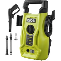 Ryobi RY100PWA (100bar Druck, 390l/h Födermenge, 40° Wassertemperatur, Aluminiumpumpe, 5m Schlauch, 5m Kabel inkl. Variostrahlrohr)