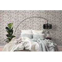 A.S. Création Vliestapete Pure Elegance Blumen-Tapete Mustertapete Blümchen Blattmuster, glatt, leicht glänzend, (1 St), Vliestapete floral für Schlafzimmer Küche Wohnzimmer Blumen Design beige|braun|schwarz