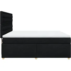 vidaXL Boxspringbett mit Matratze Schwarz 180x200 cm Stoff