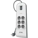 Belkin Surge Protector 6 Steckdosen 2 m 2 x USB Weiß