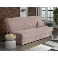 MIRJAN24 Schlafsofa Adela Mini Cord, mit Schlaffunktion und Bettkasten, Aufklappbar, Bonellfeder rosa