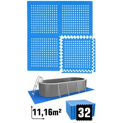 11,2 m2 Poolunterlage - 32 EVA Matten 62x62 - Unterlegmatten Set Pool Unterlage