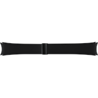 Samsung D-Buckle Hybrid Eco-Leather Band (Normal, S/M) ET-SHR94 für Galaxy Watch6, Uhrenarmband, Original Armband, D-Buckle, Lederimitat, Fluorkautschuk, anpassbare Faltschließe, elegant, Black